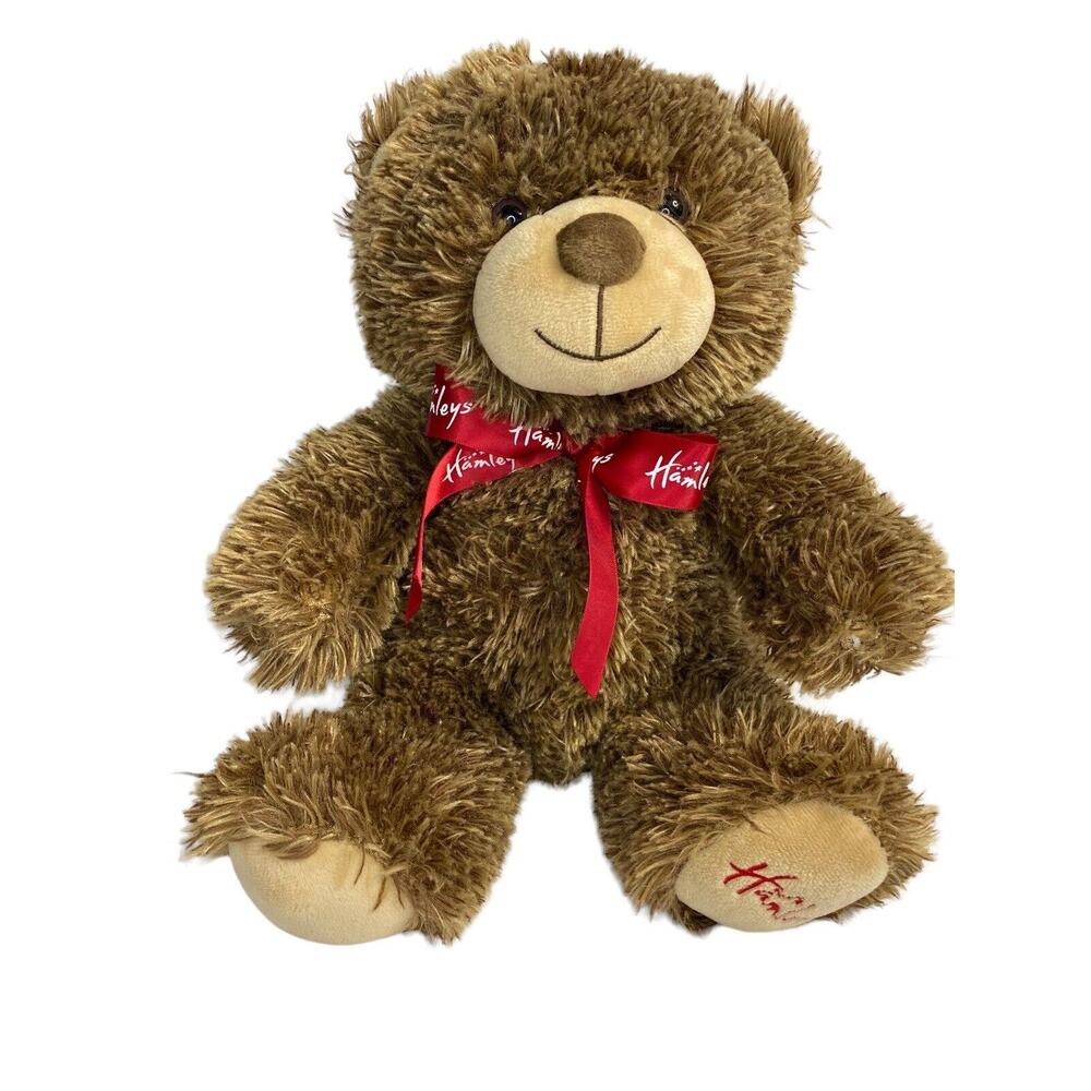 HAMLEY'S Red Logo Bow Embroidered Foot Soft Plush Teddy Bear London